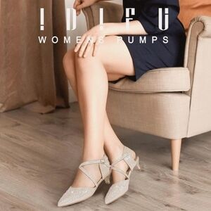 Glittery Gold Kitten Heels